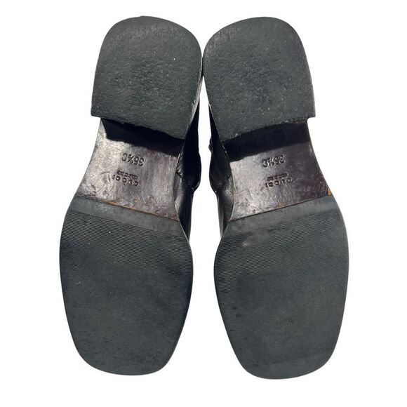 Gucci Leather Bootie Ankle Boots Sz 5.5 Square Toe Brown Sz (35.5 IT) Authentic - Picture 4 of 9